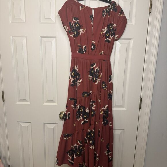 Free People Bohemian Burgundy Maxi Dress Women’s Size 10 - Picture 8 of 12